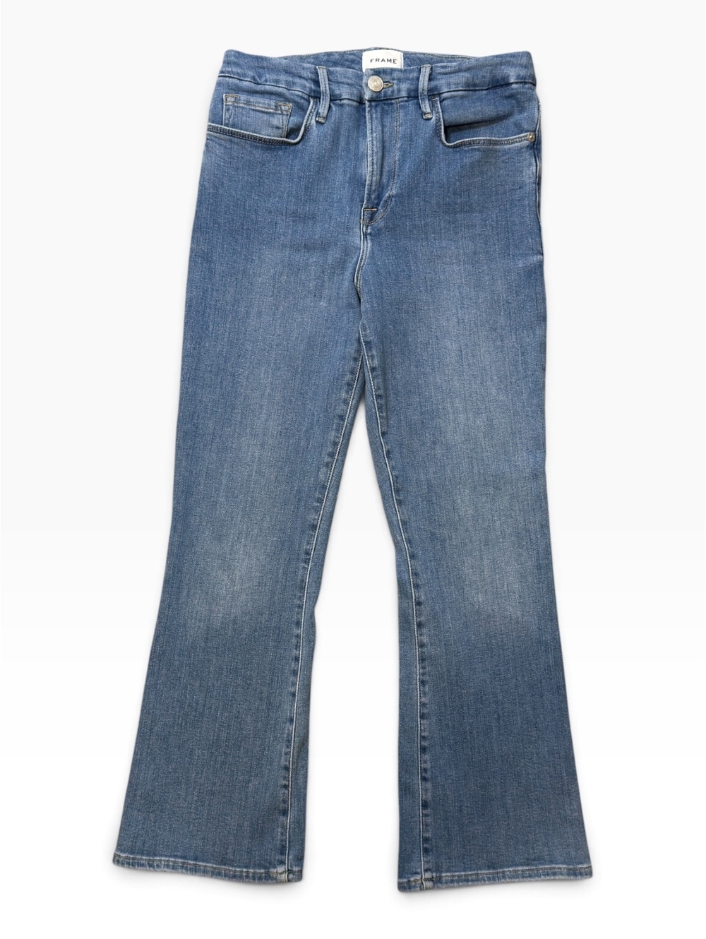 FRAME Le Crop Mini Boot | 29 | Medium Blue | Cropped Bootcut